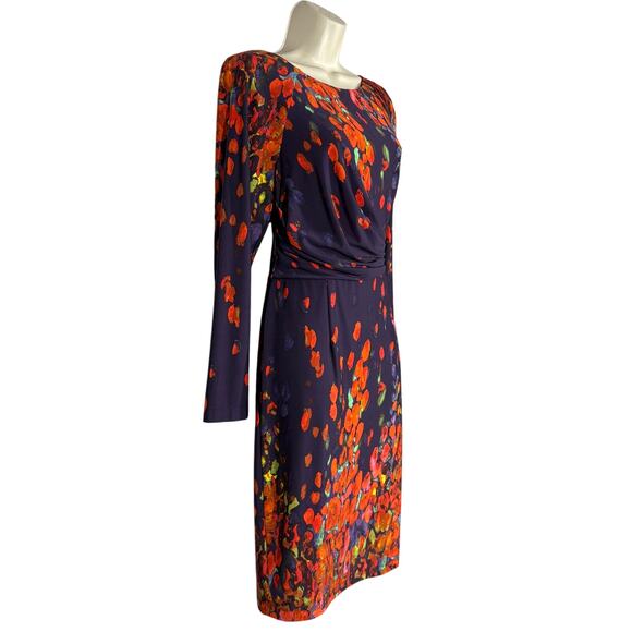 David Meister Faux Wrap Art Print Dress Long Sleeve Event Dinner Date - 6 - Picture 2 of 8